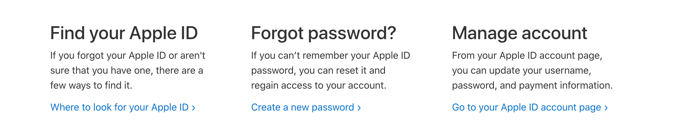Schermafbeelding die laat zien hoe u toegang krijgt tot de Apple ID-accountpagina