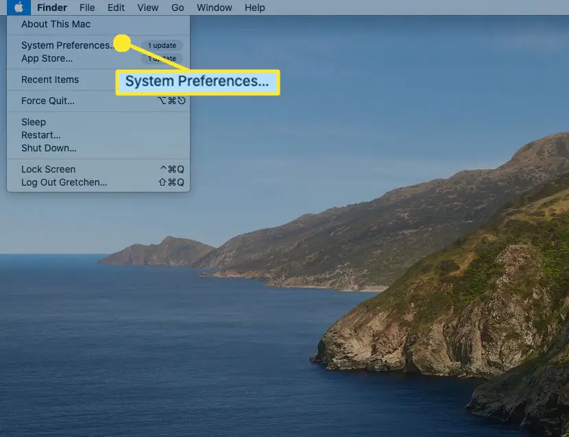 Start Systeemvoorkeuren vanuit het Dock- of Apple-menu.