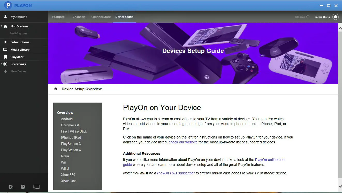 PlayOn Desktop-app — Compatibele apparaten