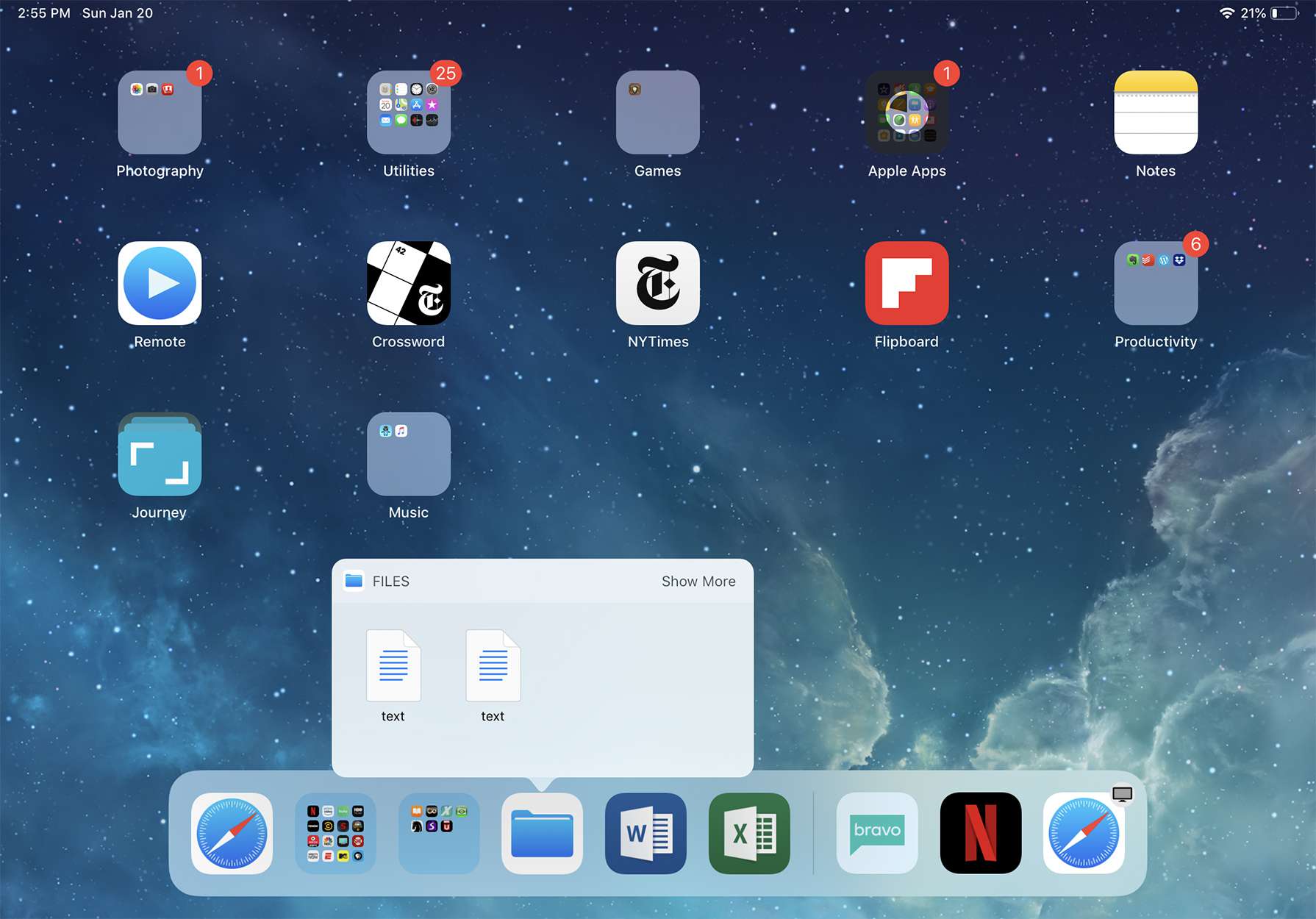 screenshot van iPad-dock in iOS 12