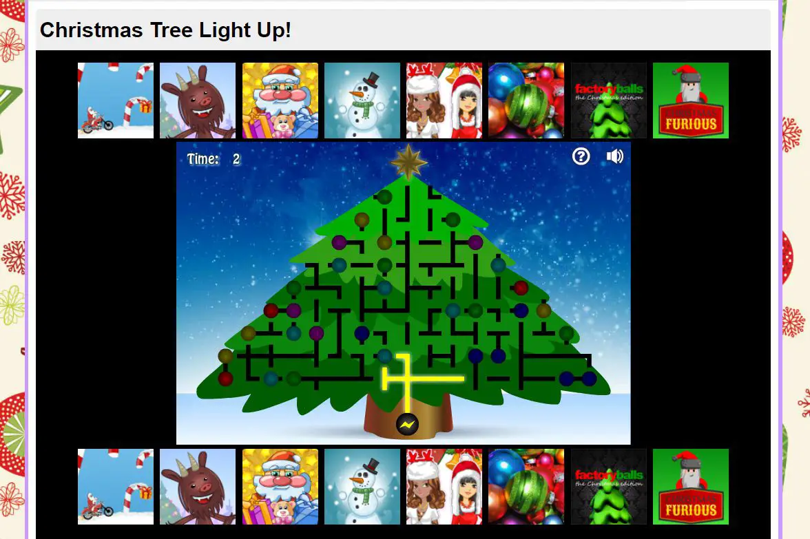 Het spel Christmas Tree Light Up
