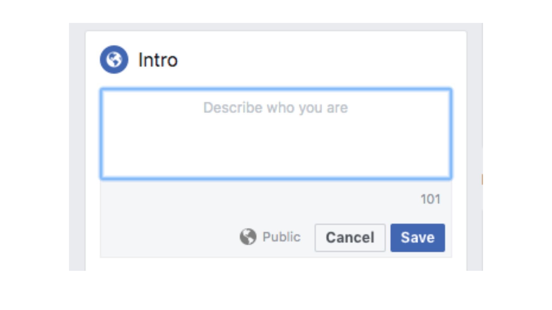 Facebook Intro-invoer