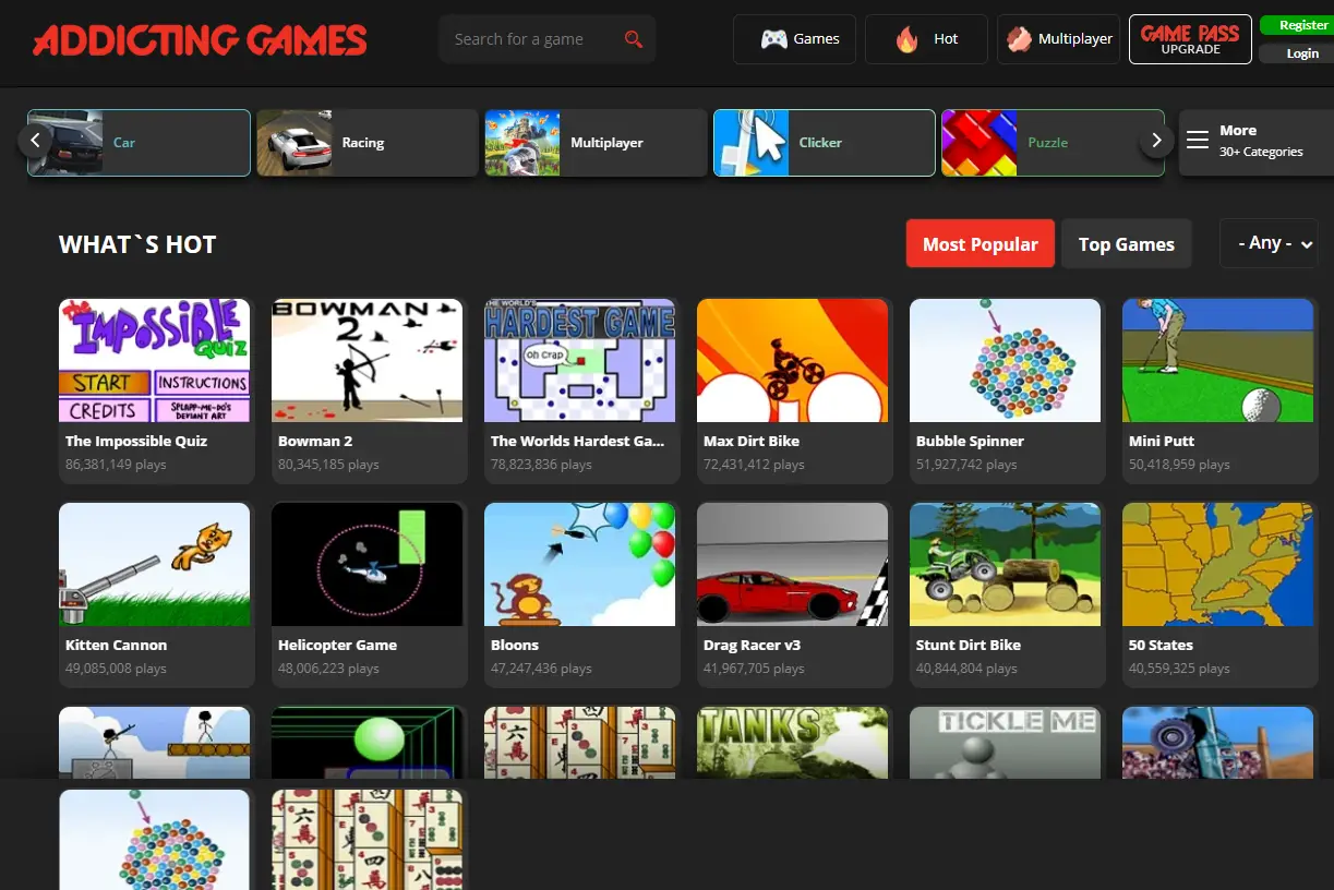 Populaire gratis online games bij Addicting Games