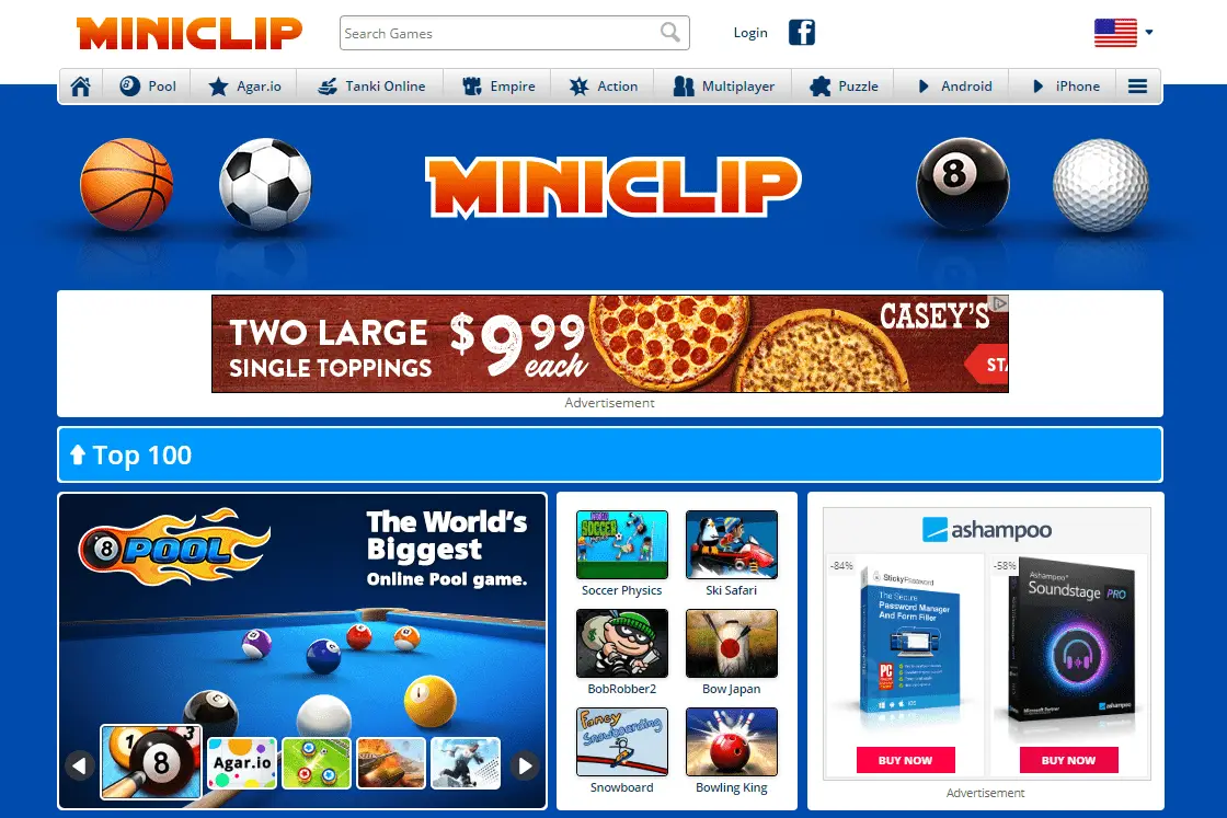 Miniclip gratis online games-website