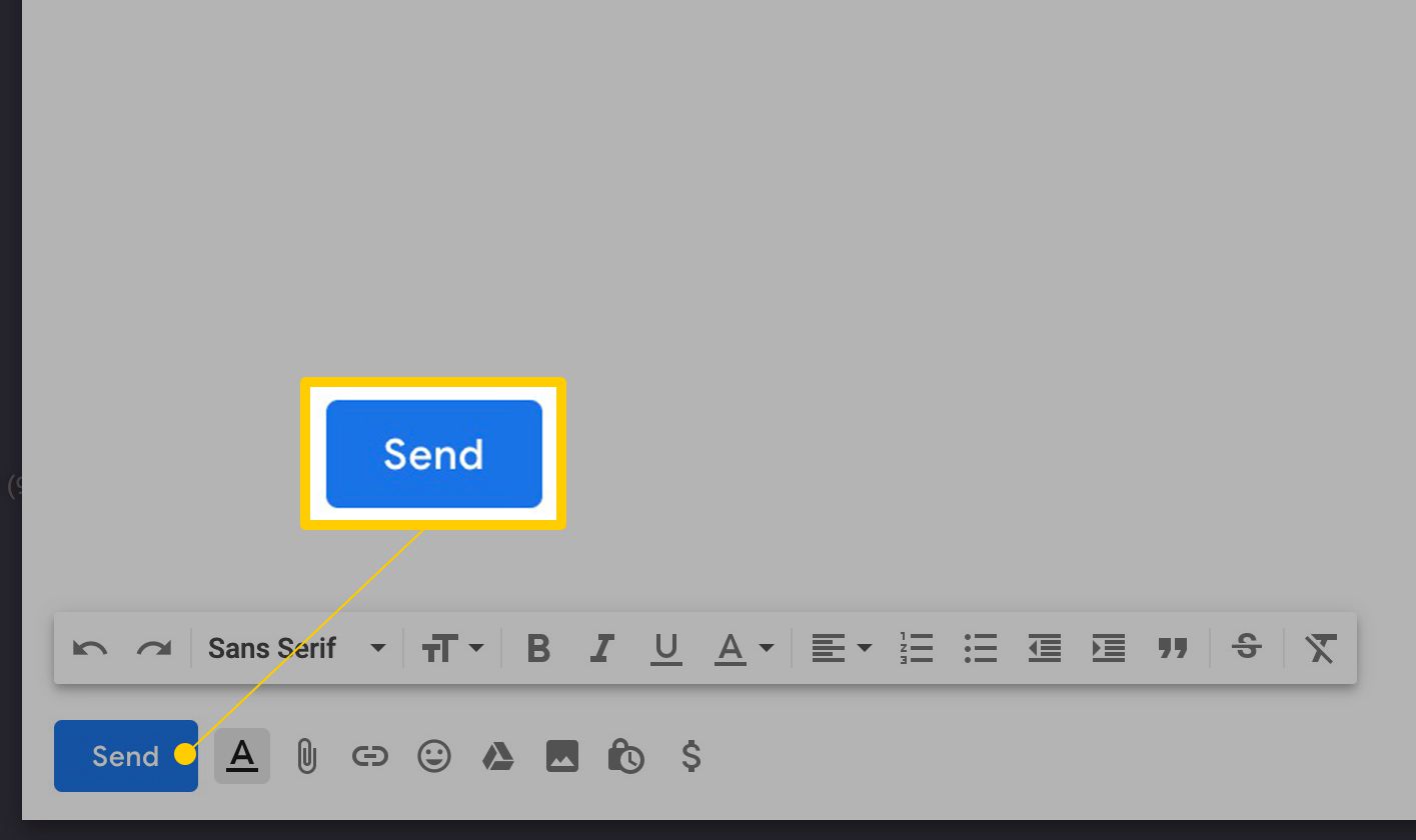 Verzendknop in Gmail