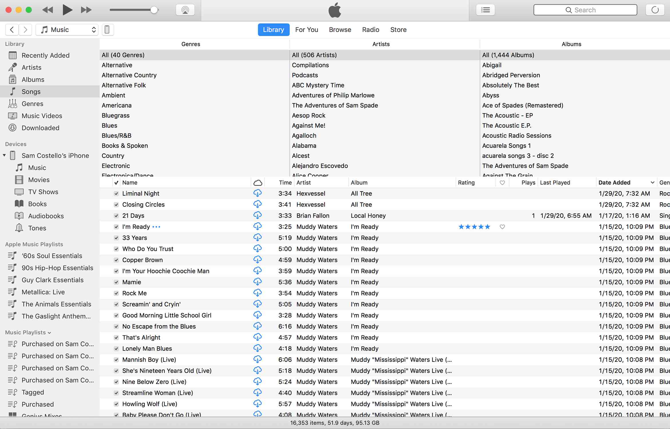 Screenshot van iTunes met een sterbeoordeling voor een nummer