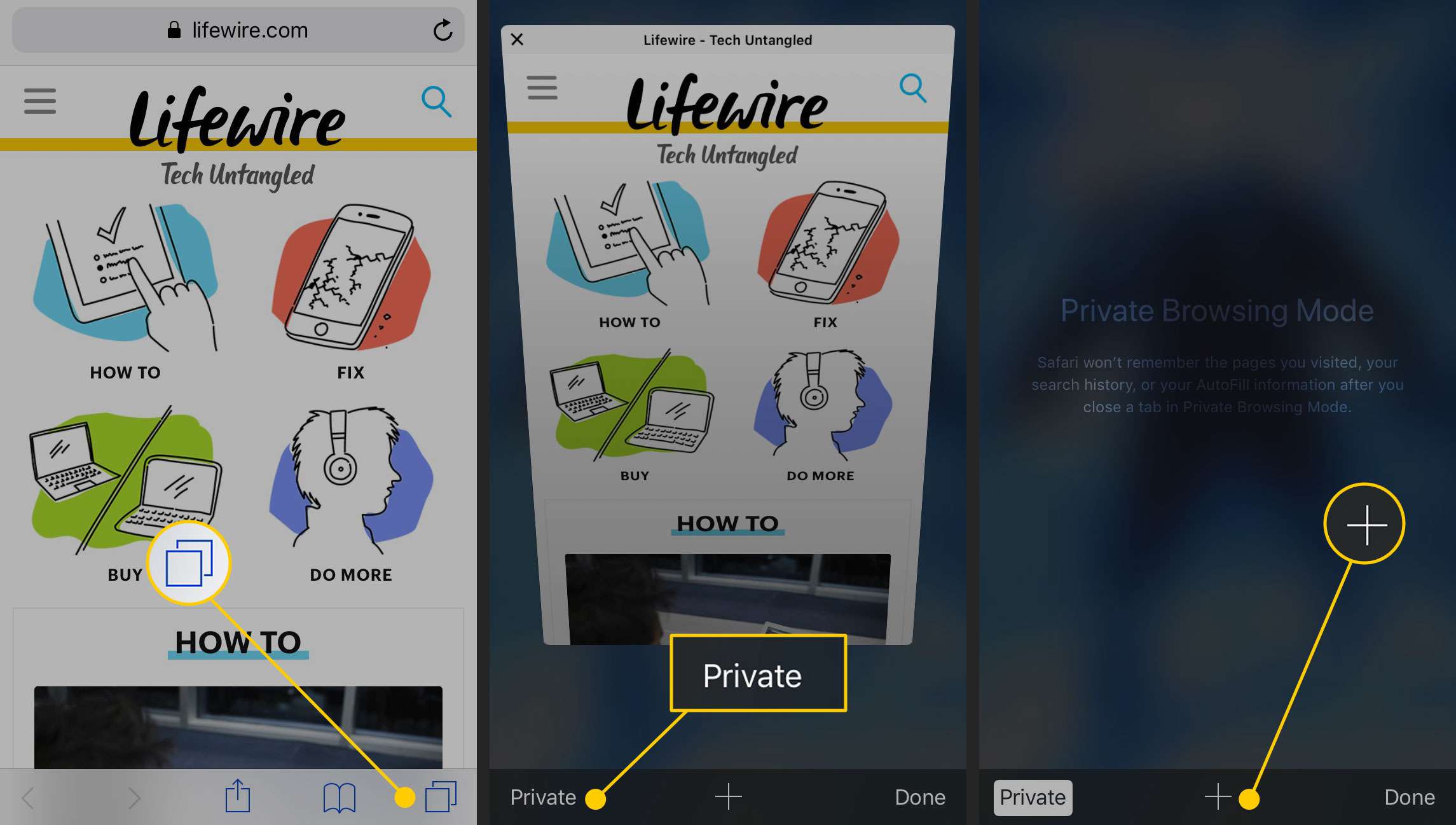 Een privé-navigatievenster openen in Safari voor iOS