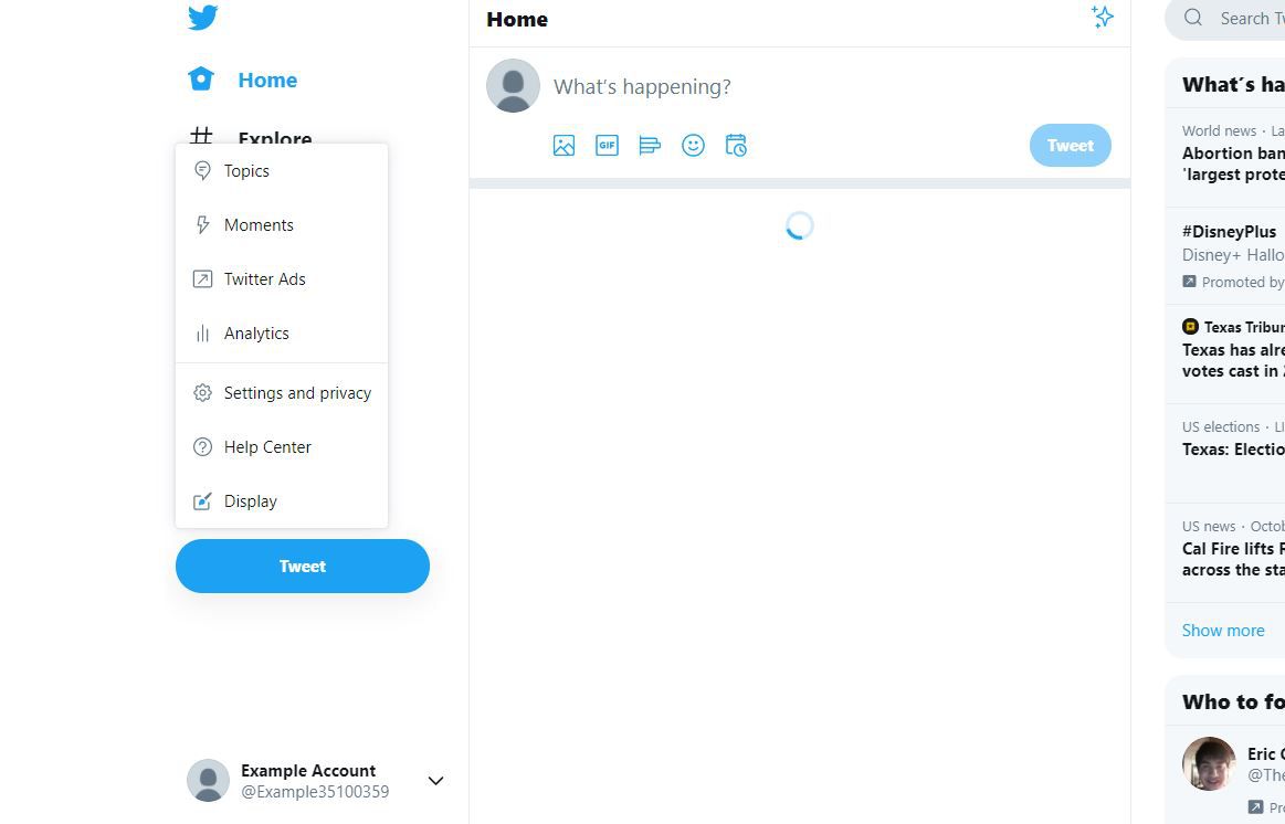 Instellingen en privacy in het Twitter-menu