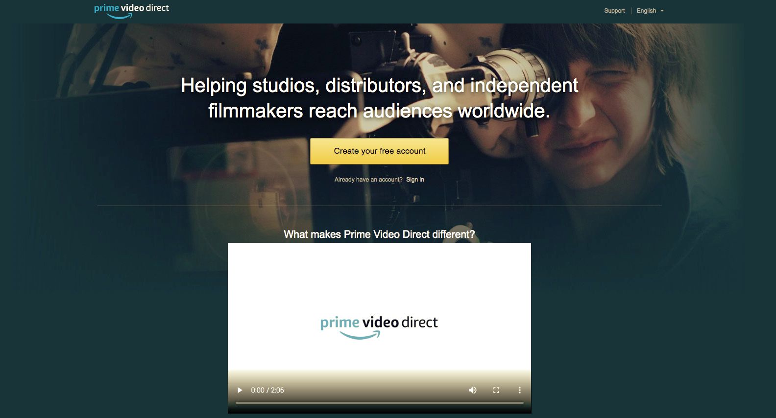 Prime Video Direct-startpagina