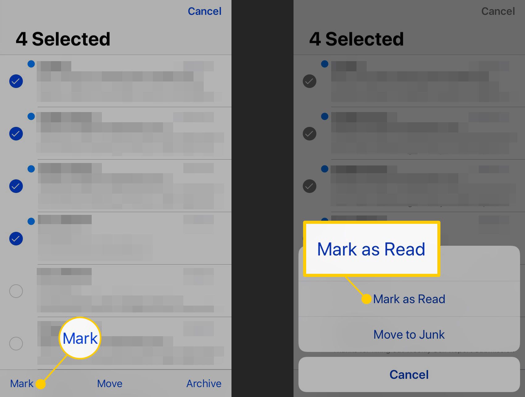 E-mails markeren als gelezen op een iPhone