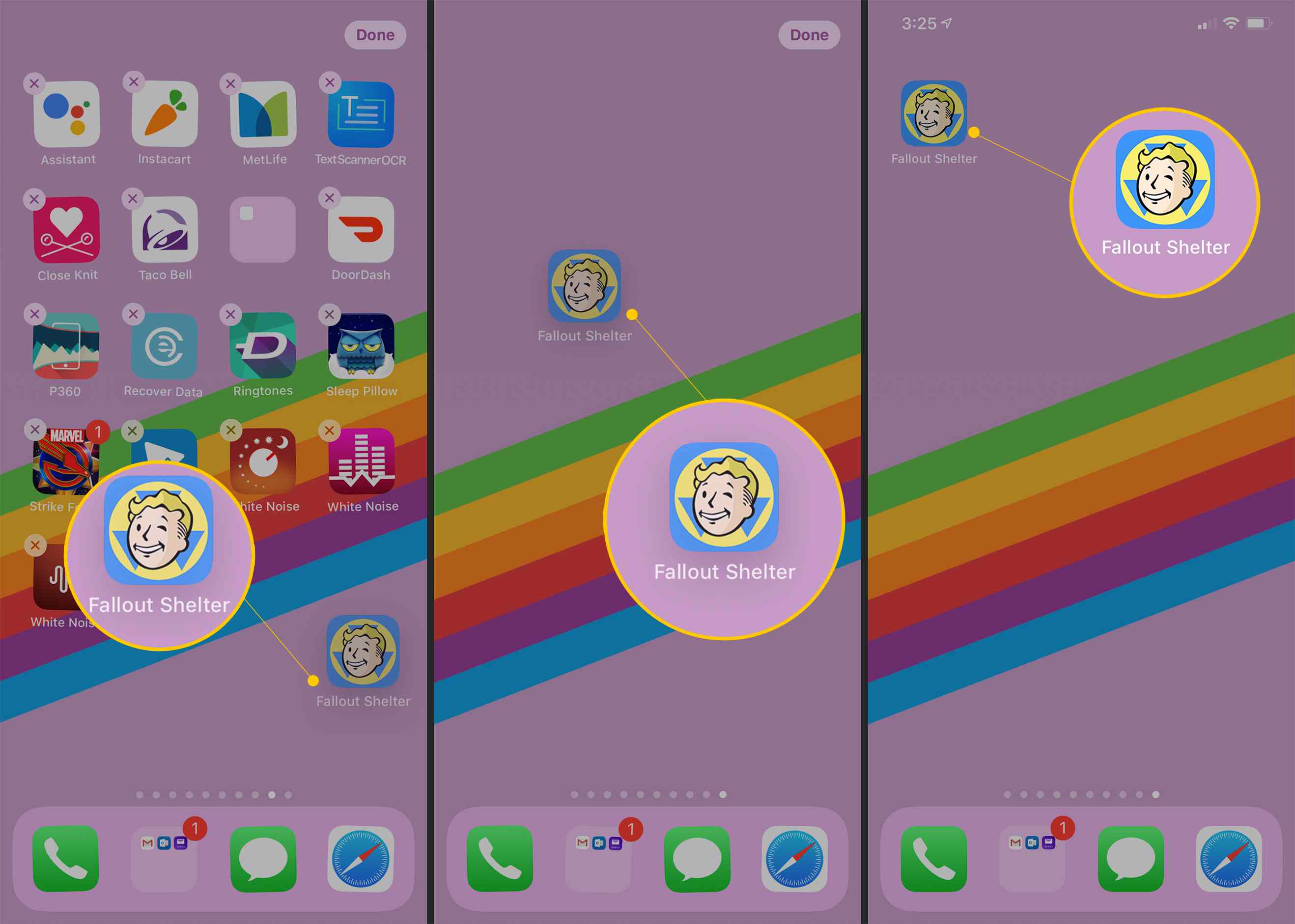 Een app-pictogram van het ene scherm naar het andere verplaatsen