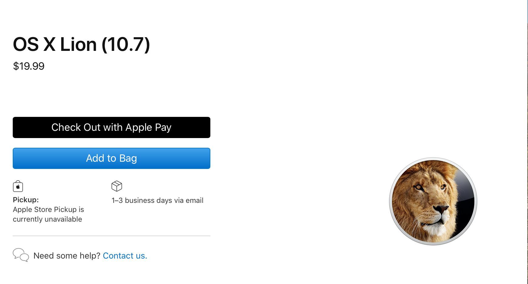 OS X Lion downloadscherm op Apple.com