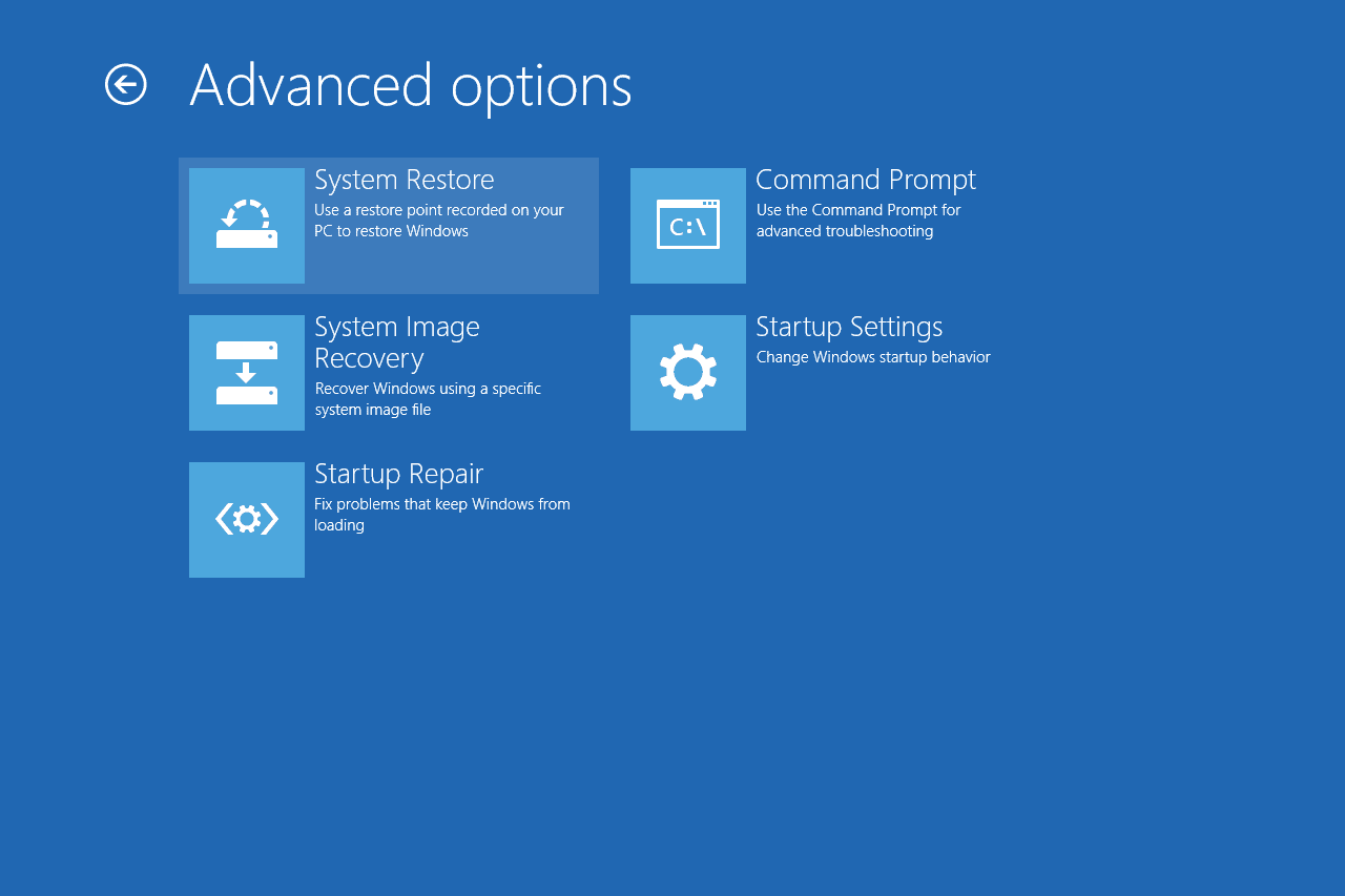 Windows 8 ASO Geavanceerde Opties menu