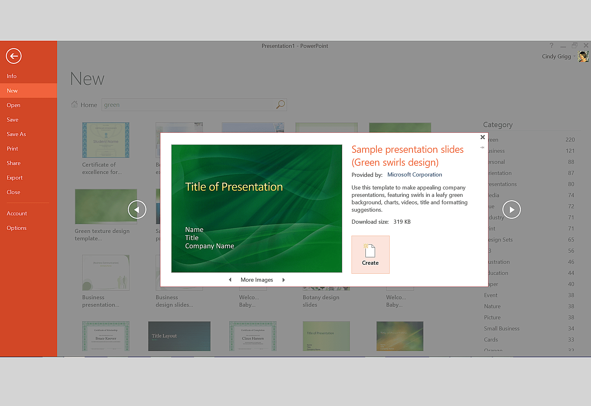 Groene en gouden presentatiesjabloon voor Microsoft PowerPoint