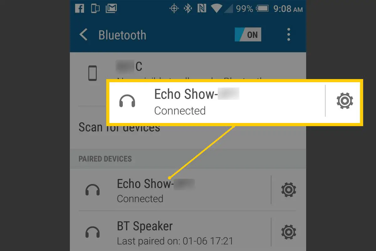 Smartphone verbonden met Bluetooth-apparaat