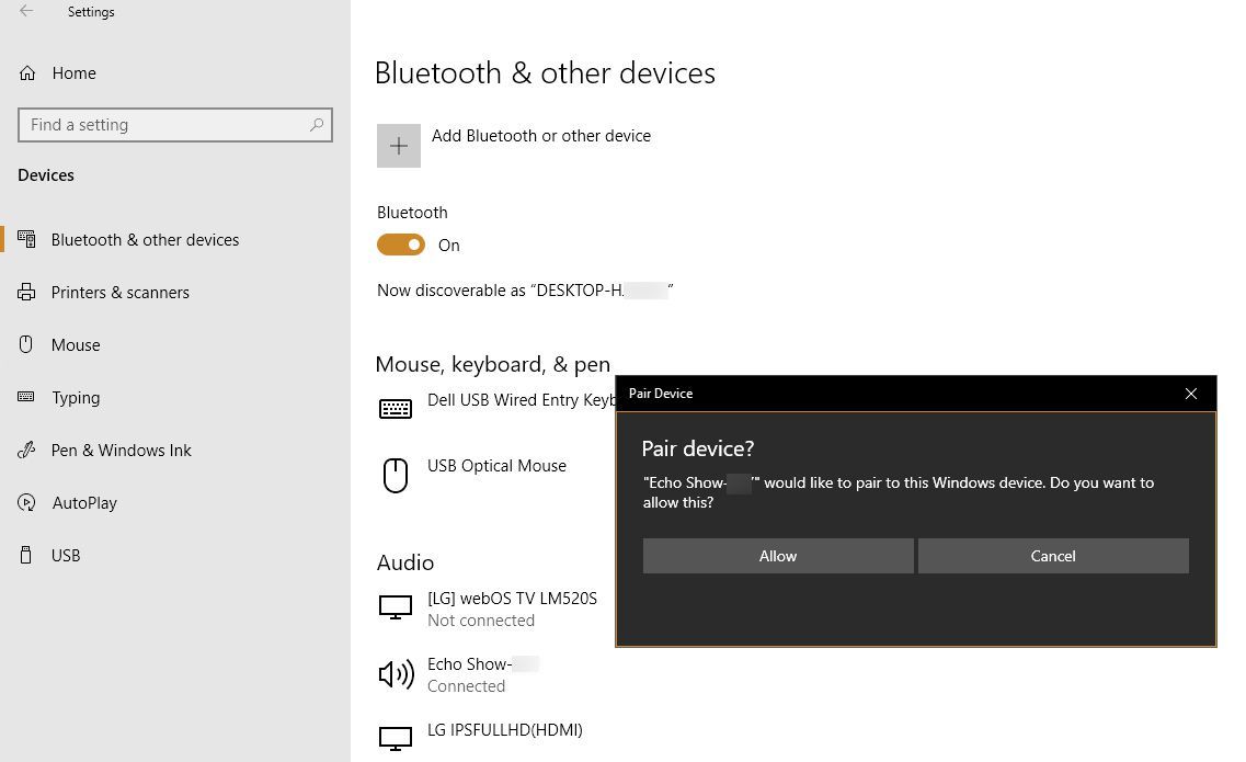 PC Bluetooth-instellingen – Koppelen toestaan