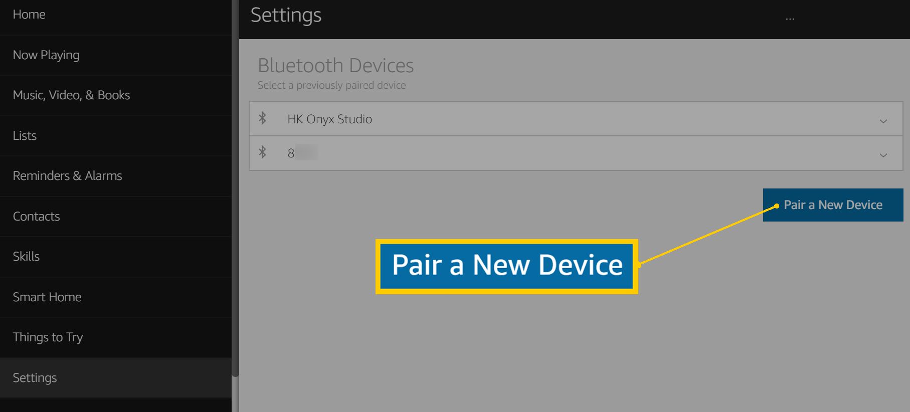 Alexa Bluetooth-instellingen - Nieuw apparaat koppelen
