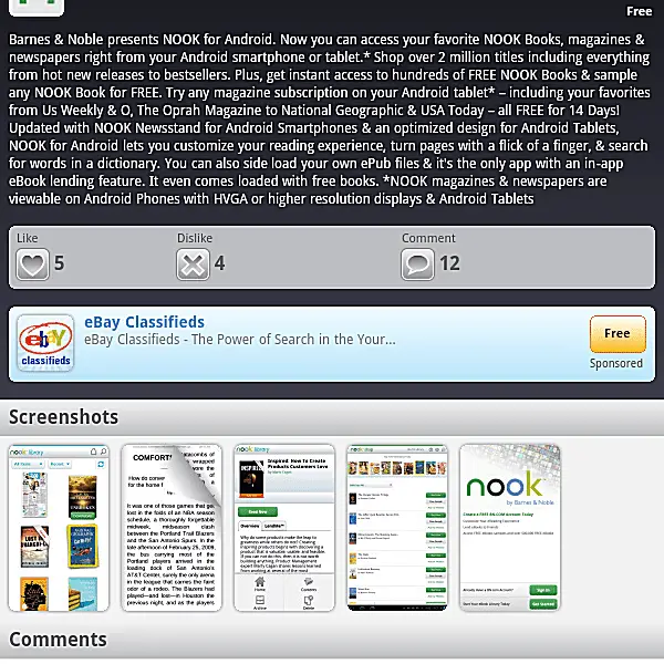 Screenshot van het installeren van de GetJar-app op een Kindle Fire