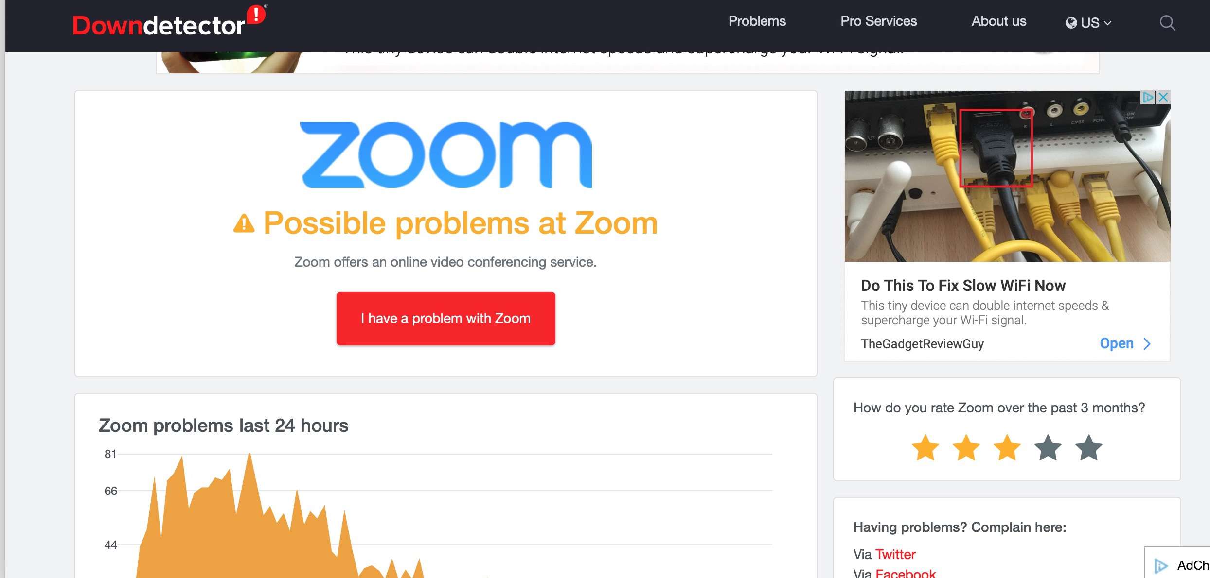 Website Zoom Down Detector