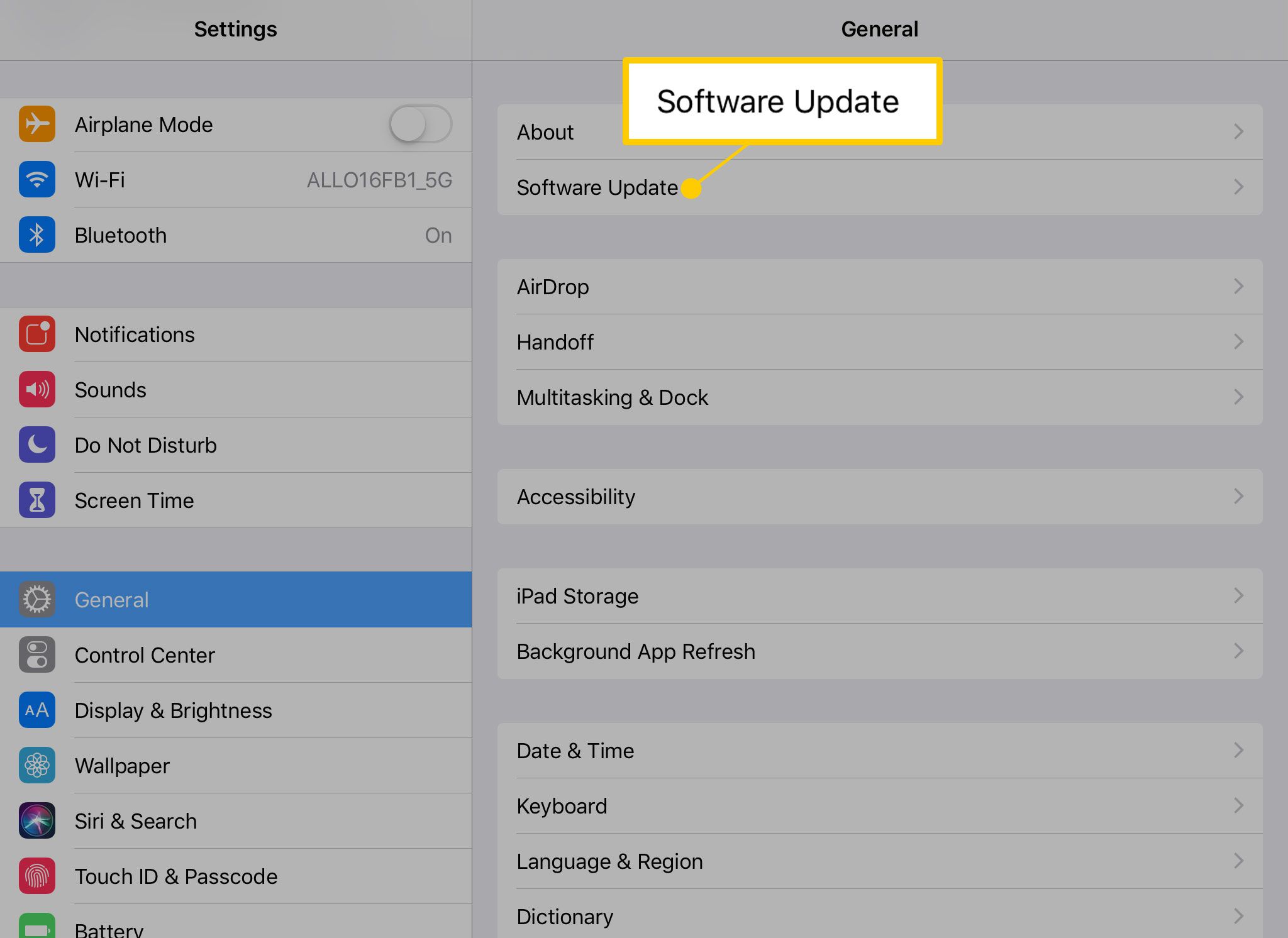 Software-update op iPad