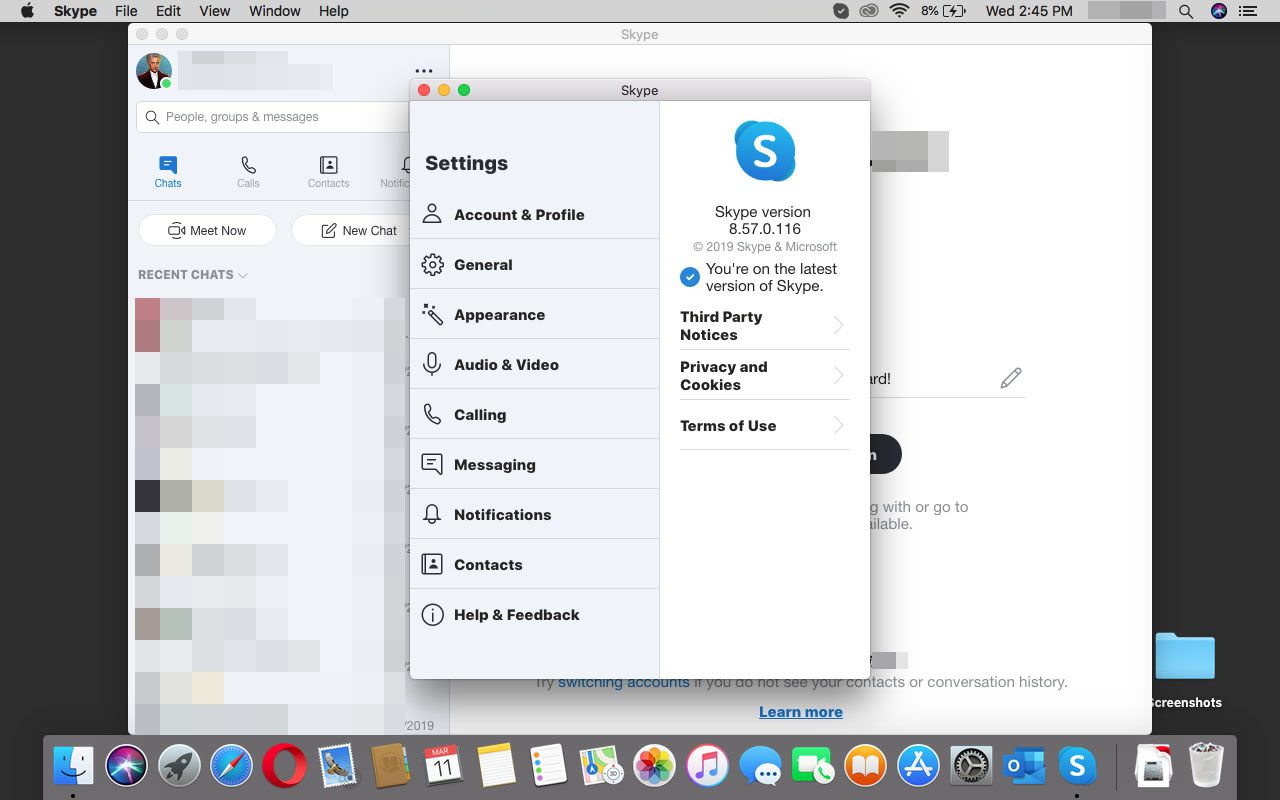 Skype is up-to-date in macOS.