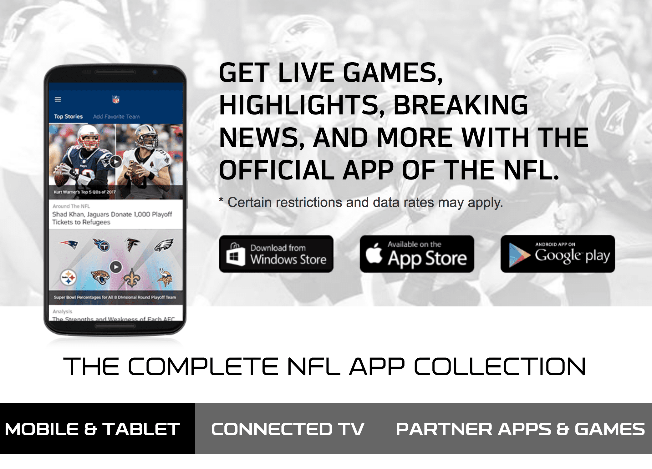 NFL-app-verzameling