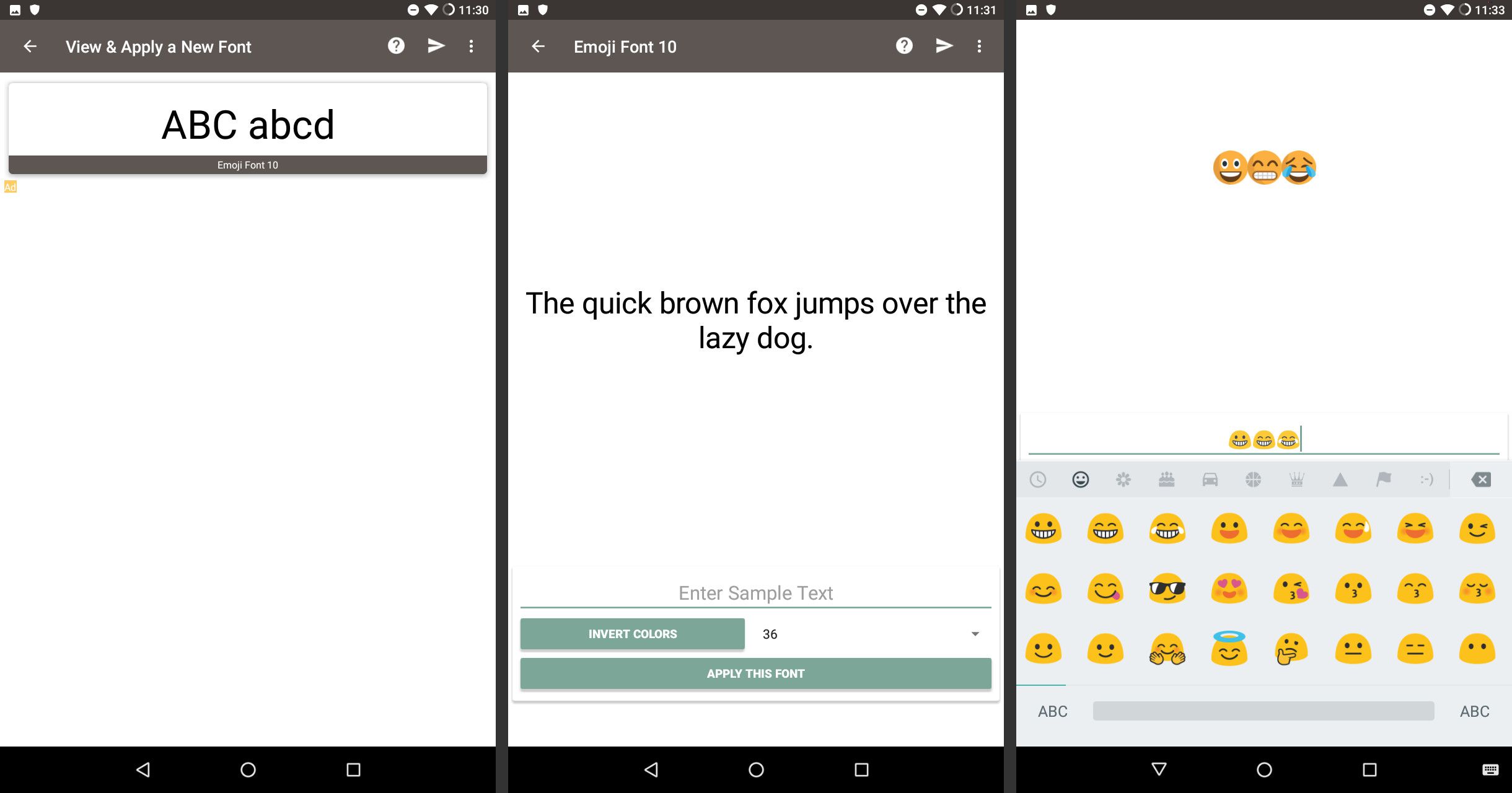 Emoji-lettertype testen op Android