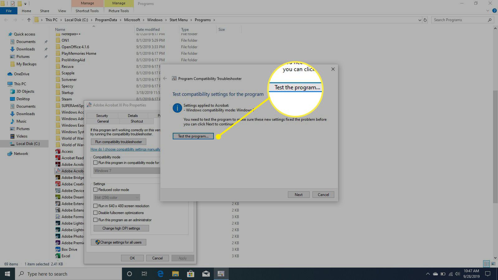 Het programma testen op problemen in Windows 10