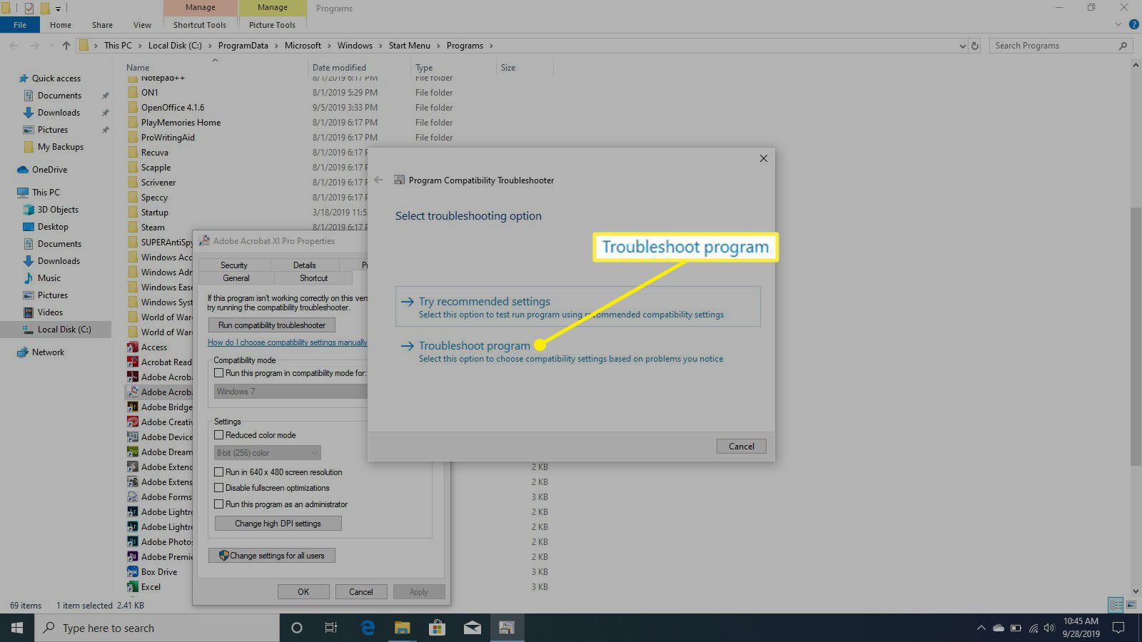 Opties voor probleemoplossing selecteren in Windows 10