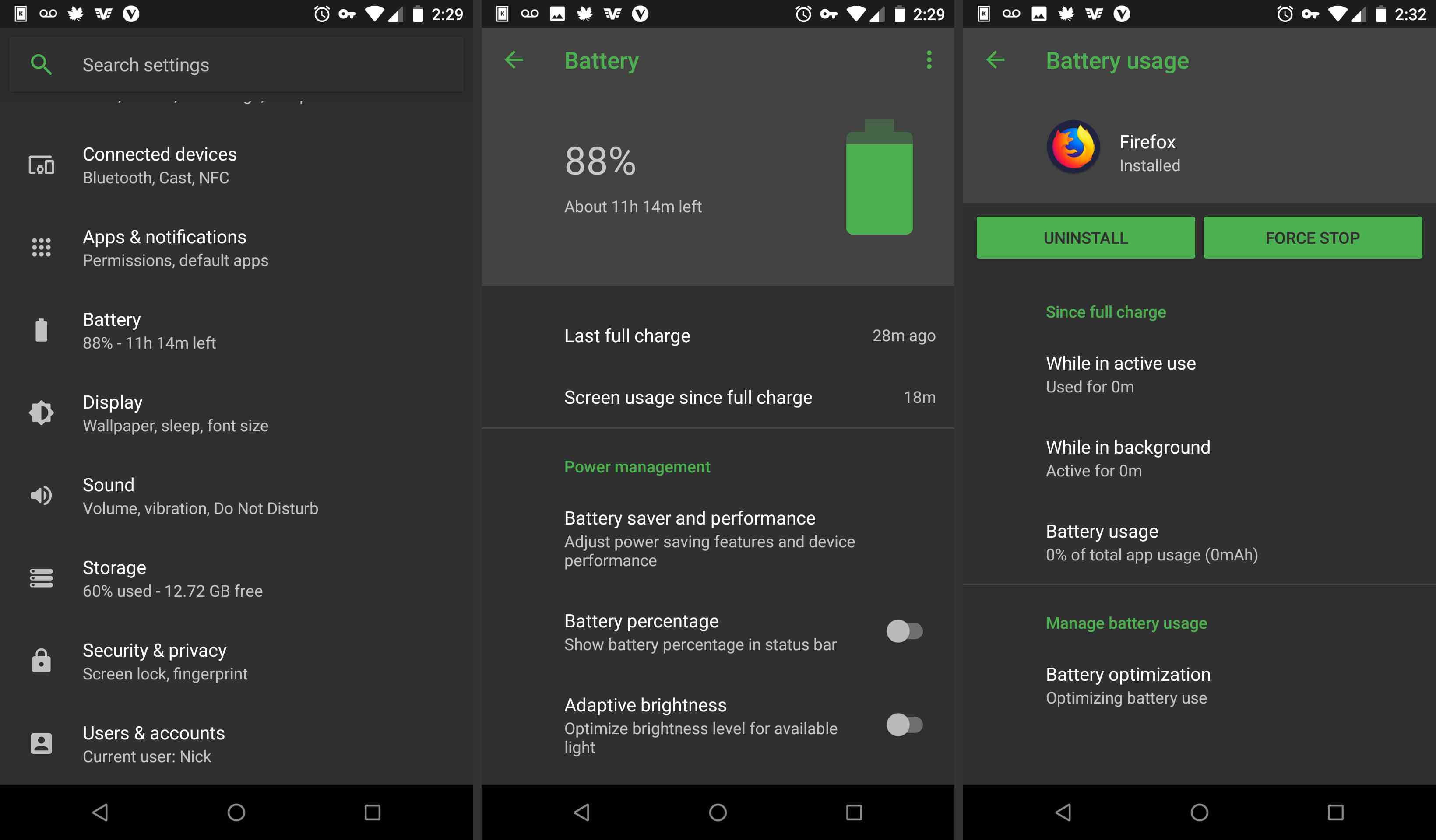 Android-batterijinstellingen