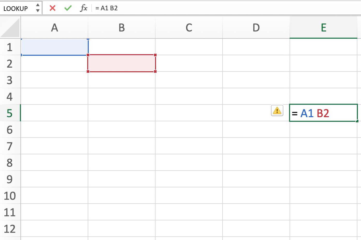 Screenshot van Excel met een NULL-fout