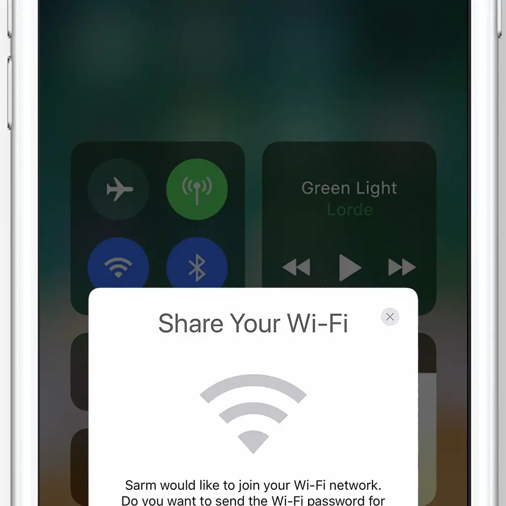 iOS 11 Wi-Fi delen