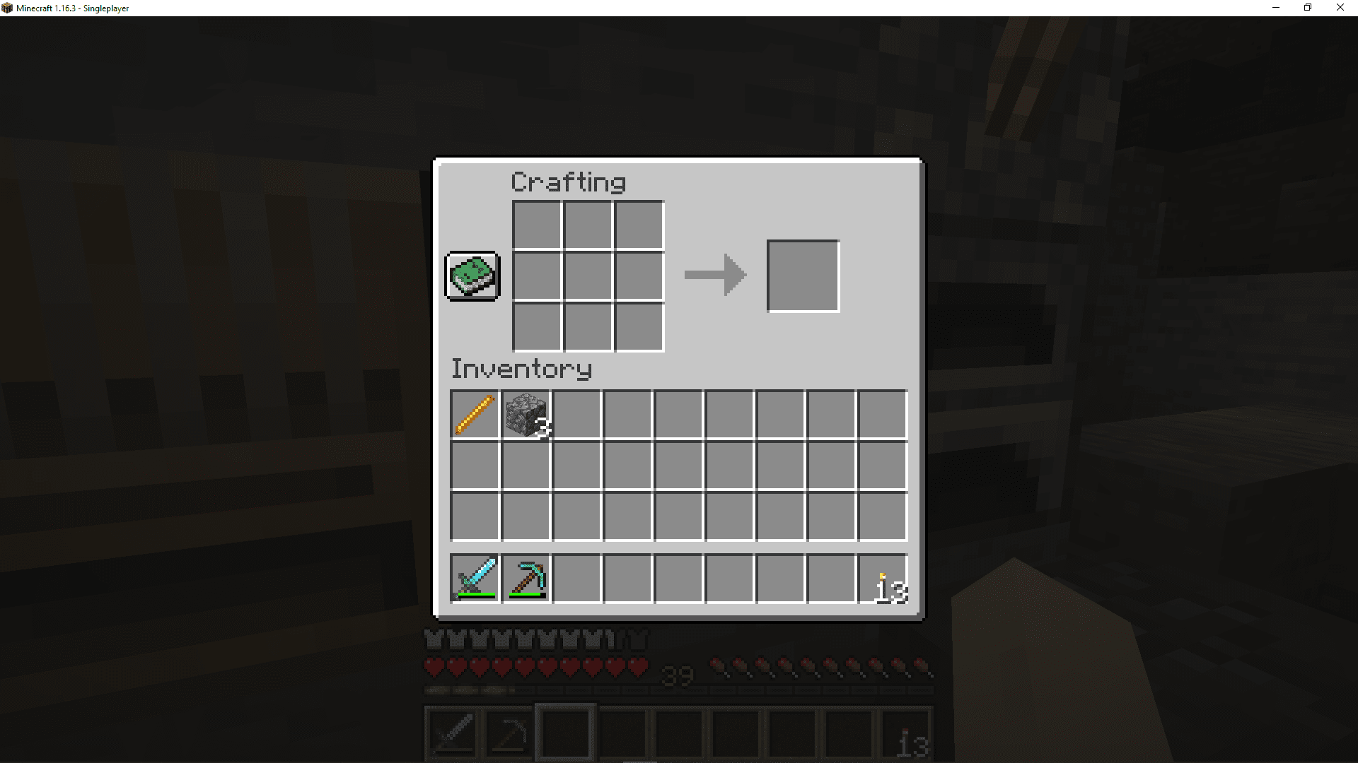 De crafting-interface in Minecraft.