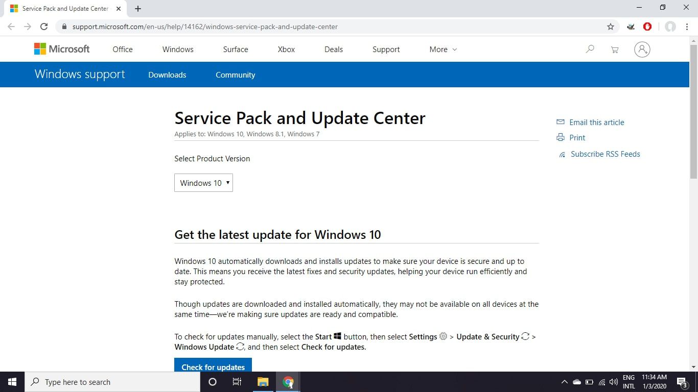 Ga naar de pagina Windows Service Pack Update Center om de nieuwste updates voor uw besturingssysteem te downloaden.