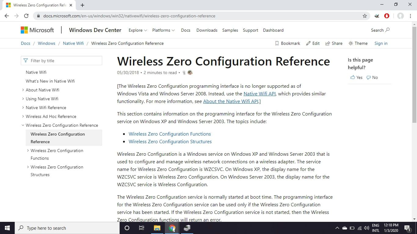 Microsoft's Wireless Zero Configuration (WZC) documentatiegids