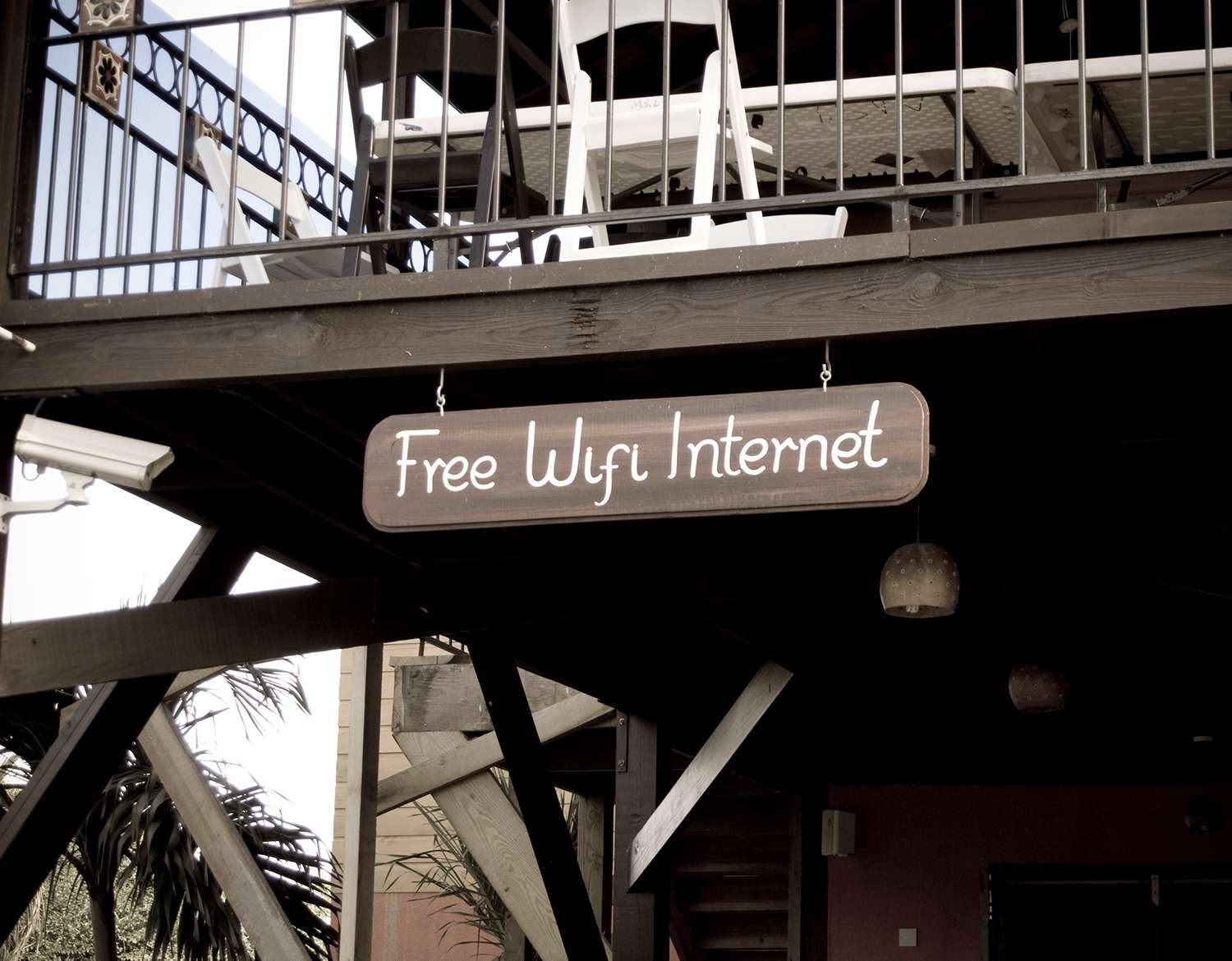 gratis wifi internet bord bij café