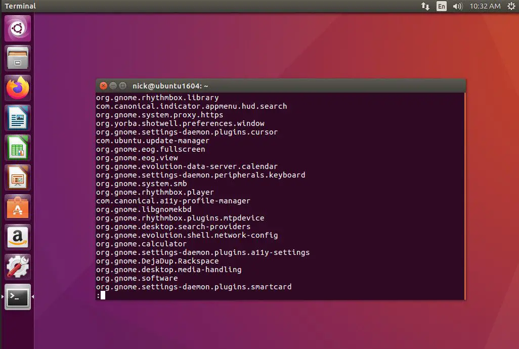 Ubuntu-lijst gsettings-schema's