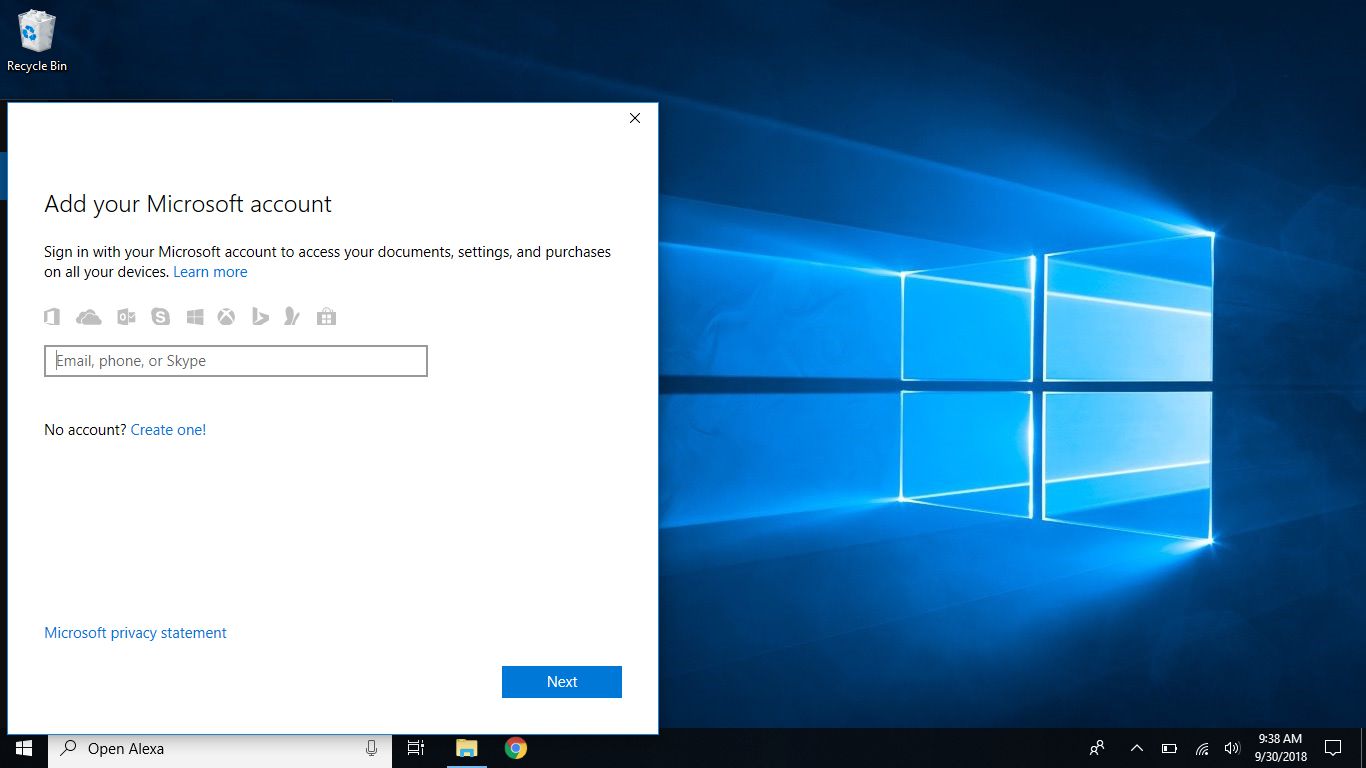 Microsoft-account aanmelden bij Cortana op Windows