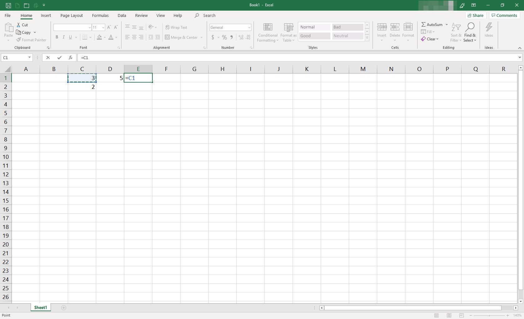 MS Excel-spreadsheet met een formule in uitvoering