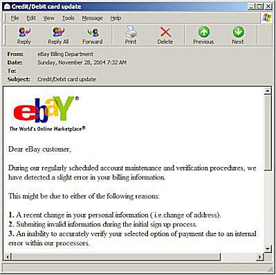 eBay phishing-zwendel