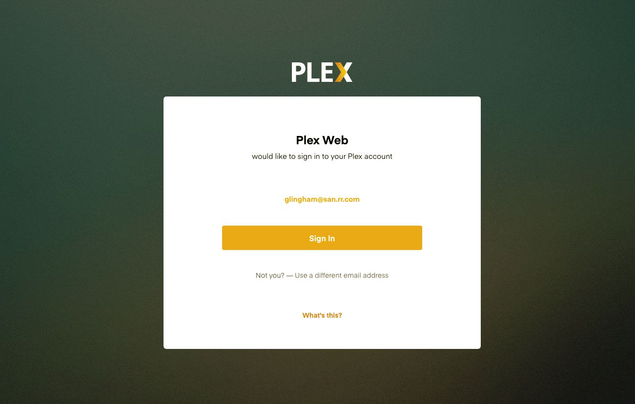 Je wordt gevraagd om in te loggen op je Plex-account