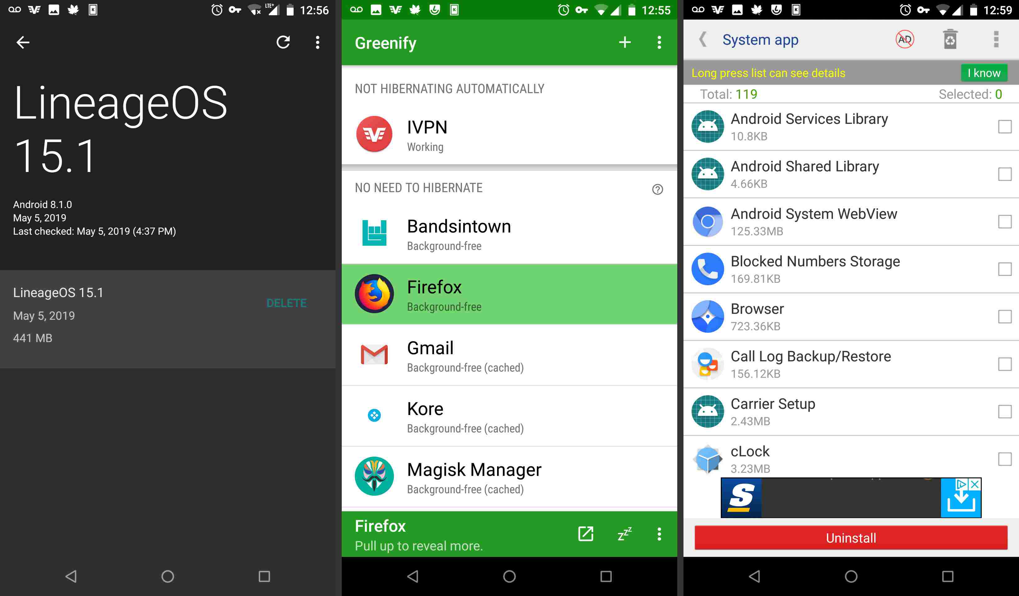 Android root energiebesparende apps en update