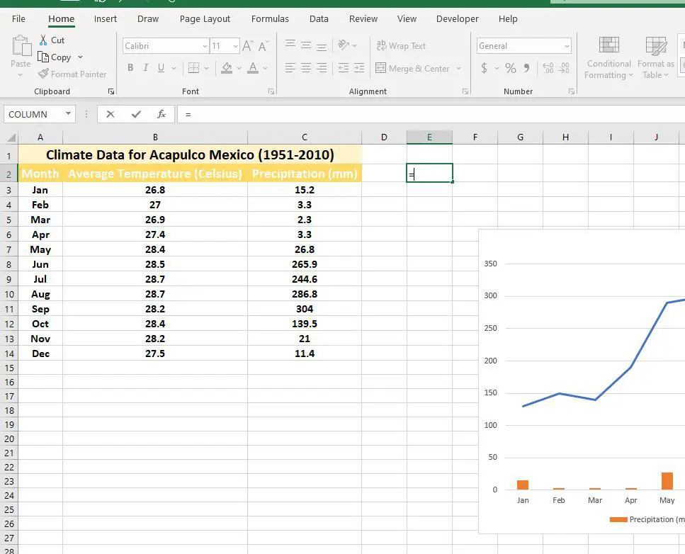 Schermafbeelding van gelijkteken in Excel-cel