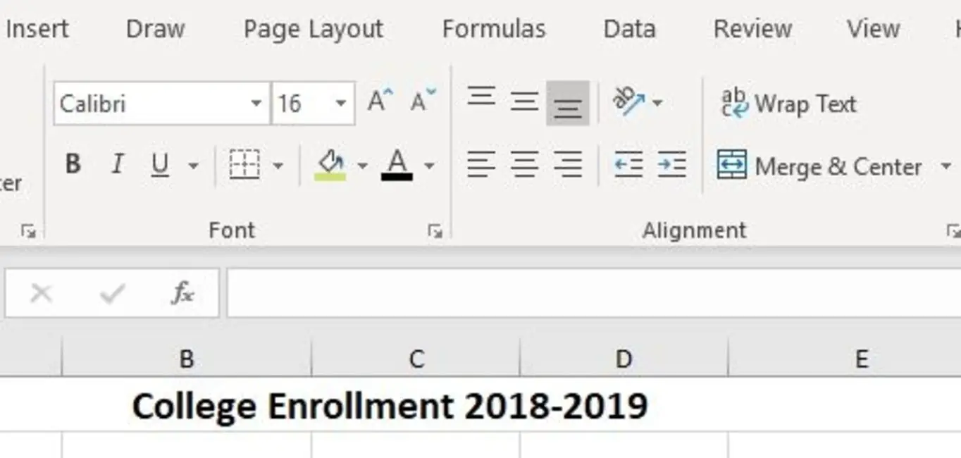 Een screenshot van een Excel-database opmaken
