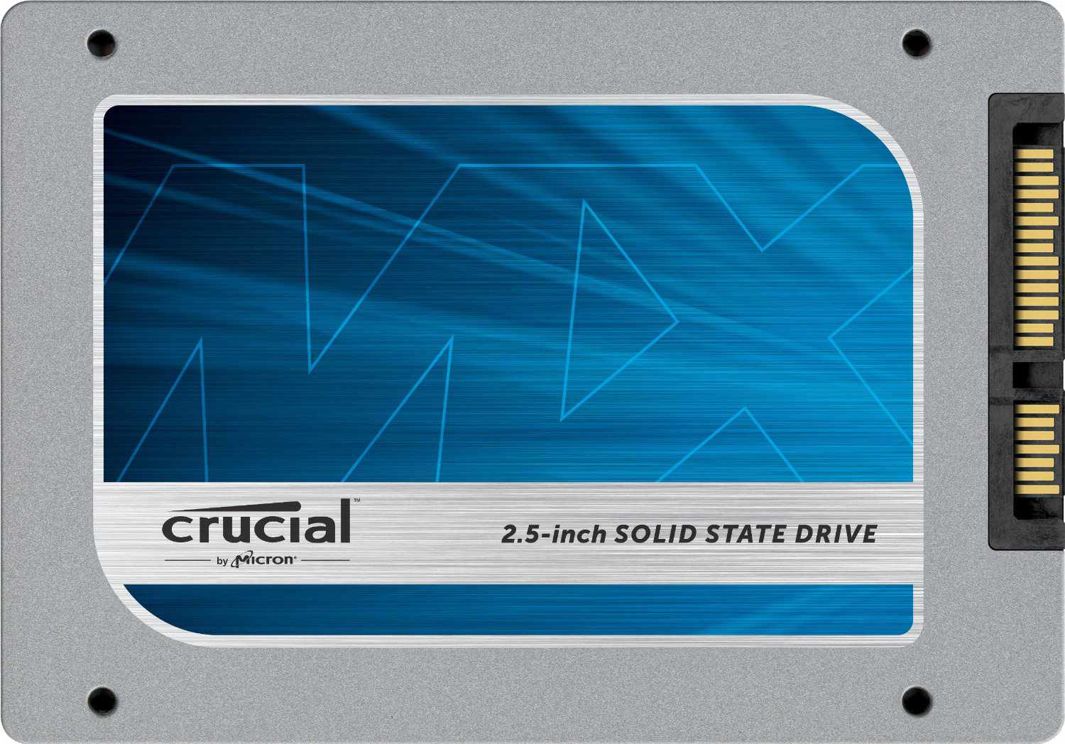 Foto van een Crucial MX100 512 GB SATA SSD