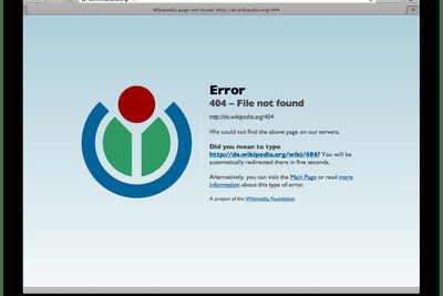 Screenshot van een 404-fout, een van de meest voorkomende HTTP-statussen