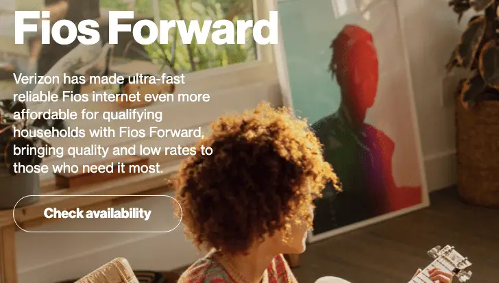 Verizon Fios Forward promo-afbeelding en controleer beschikbaarheid prompt