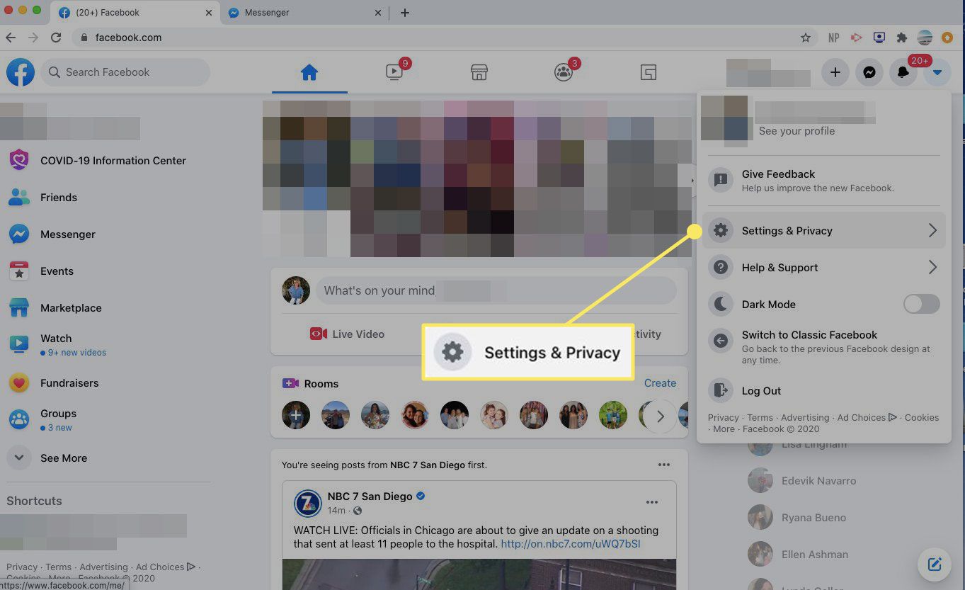 Instellingen en privacy op Facebook
