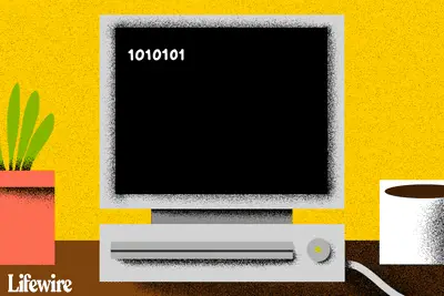 Een computerscherm met "1010101" erop