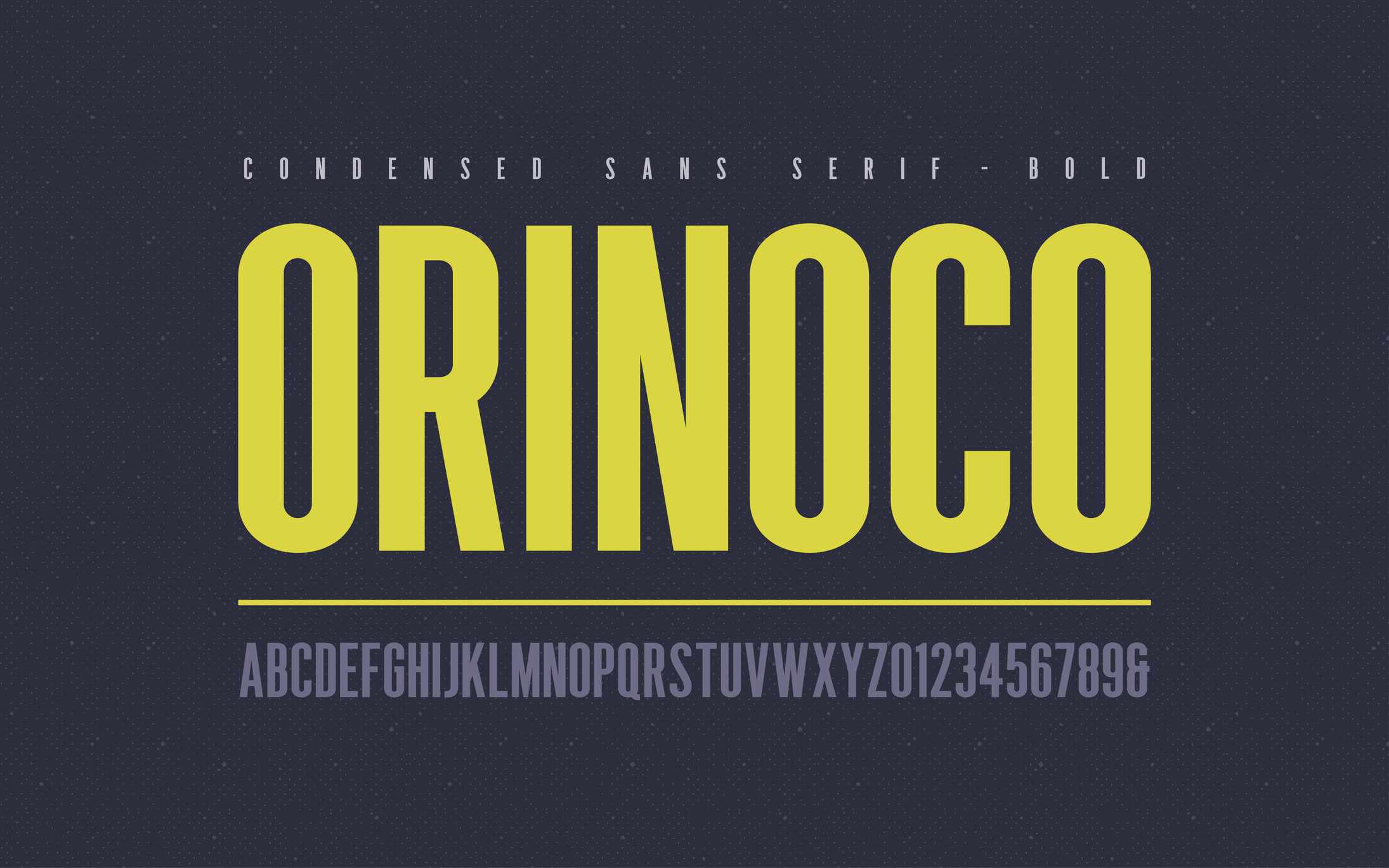 Orinoco, een gecondenseerd zand serif vet lettertype